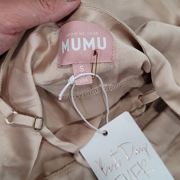 Show Me Your MuMu Tuscany Maxi Slip Dress in Champagne Luxe Satin - Picture 11 of 11